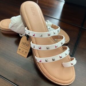CREVO polly studded sandal in chestnut